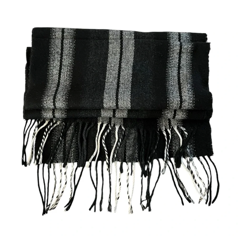 Elegant Black and Gray Men's Scarf